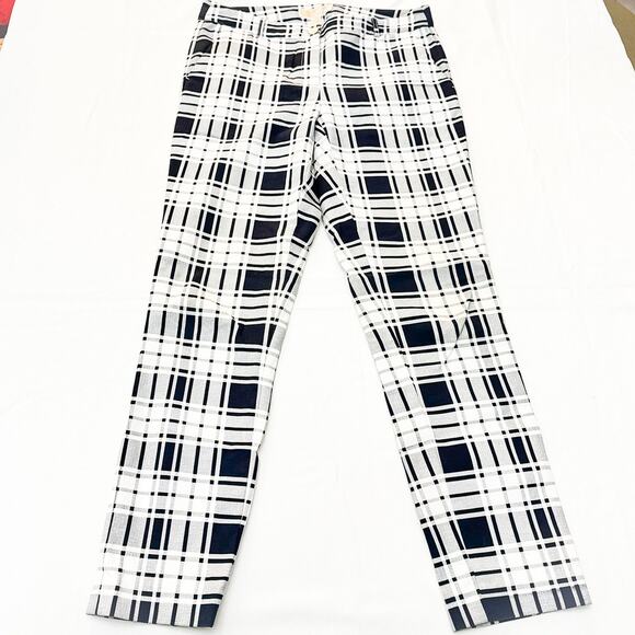 Michael Kors Plaid Striped Patterned Dress Pant Black White Jeans Size 6 - Picture 2 of 8